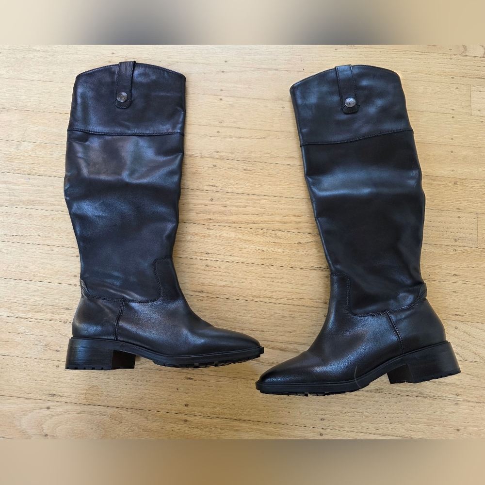 Sam Edleman Penny Black Leather Riding Boot Size 5.5